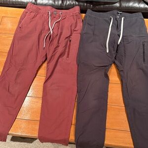 Vuori Men's Sweatpants in Burgundy and Charcoal